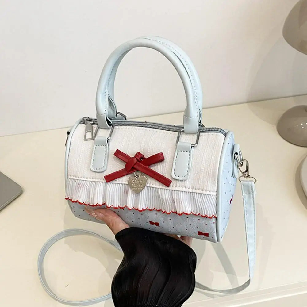 Polka Dot Handbag New Women's Fashion Shoulder Bag  Korean Style Soft PU Leather Crossbody Pillow Bag Commuter Tote Handbag
