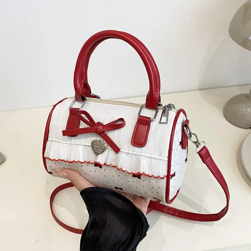 Polka Dot Handbag New Women's Fashion Shoulder Bag  Korean Style Soft PU Leather Crossbody Pillow Bag Commuter Tote Handbag