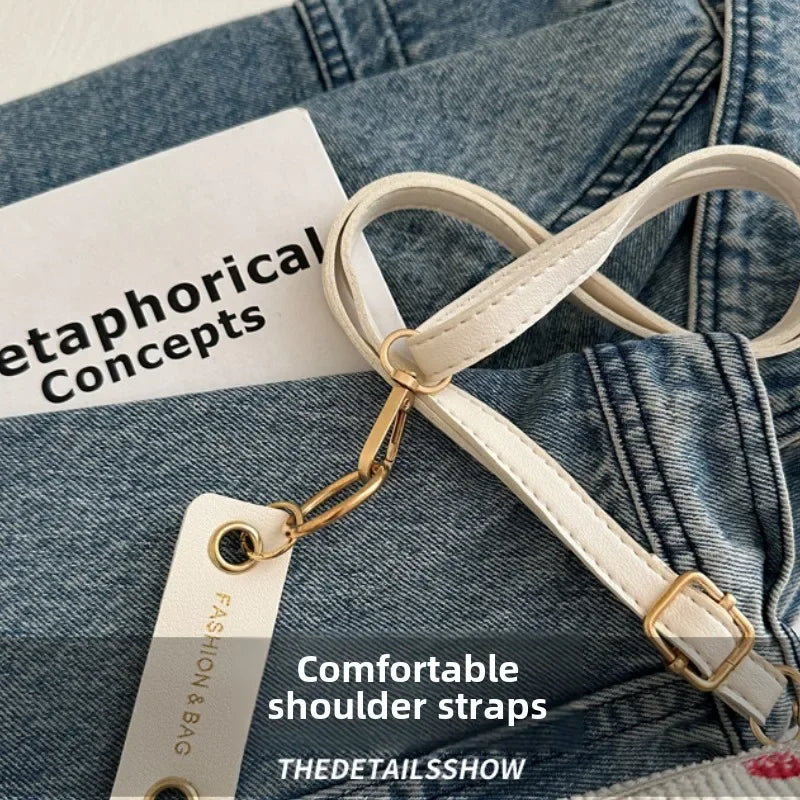 New Corduroy Small Fresh Strawberry Crossbody Bag Chain Fashion Niche Pillow Bag Casual Versatile Commuter Underarm Bag